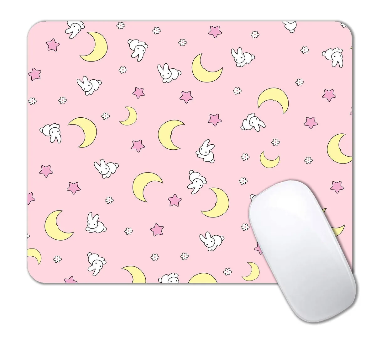 IMAYONDIA AUC2-G58S-KJ00B-72 Pink Moon Bunny Mouse Pad 9.5 x 7.9 in — product photo