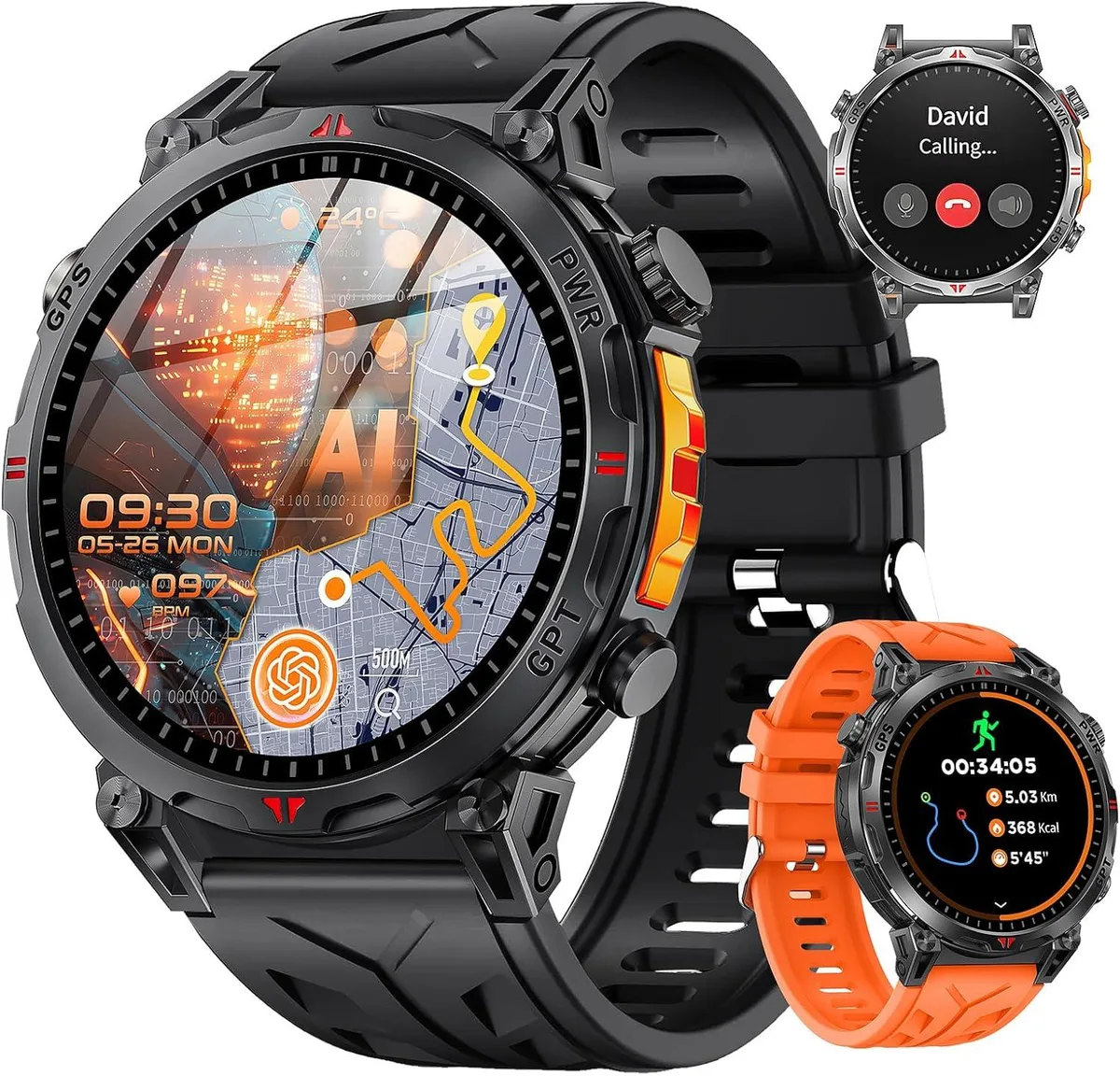 IHDAPP IHDAPP KC93 Smart Watch Black 1.56" AMOLED GPS 650mAh 3ATM — product photo