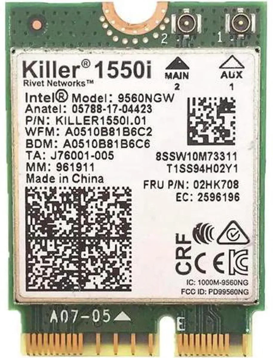 SMUGDESK SMUGDESK Killer 1550i AC 9560NGW M.2 2230 CNVi Wi-Fi adapter — product photo