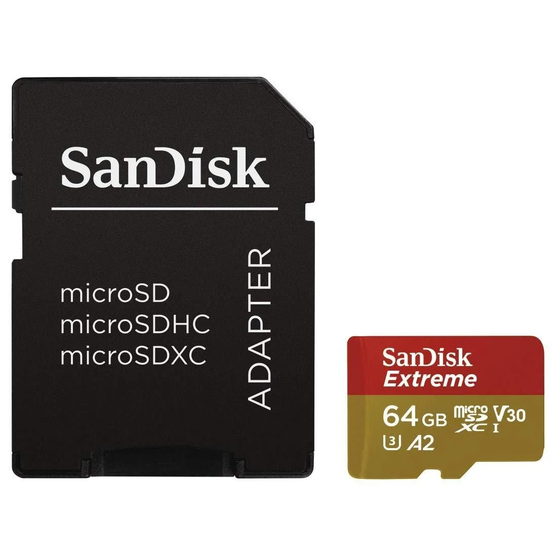 SanDisk SanDisk Extreme 64GB microSDXC SDSQXA2-064G-GN6AA memory card — product photo