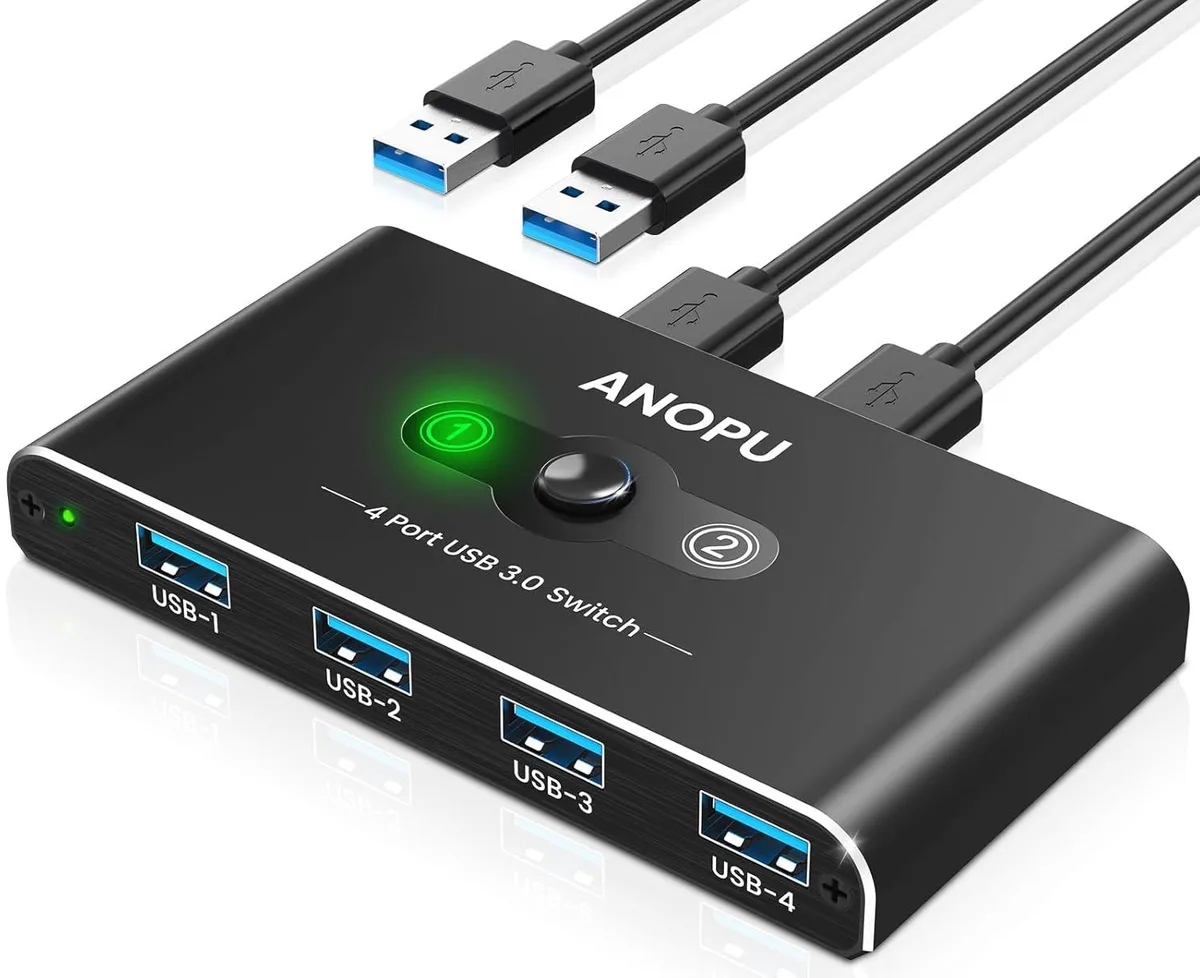 Explus-C Explus-C USB 3.0 KM Switch 2 Computers 4 Devices Aluminum — product photo