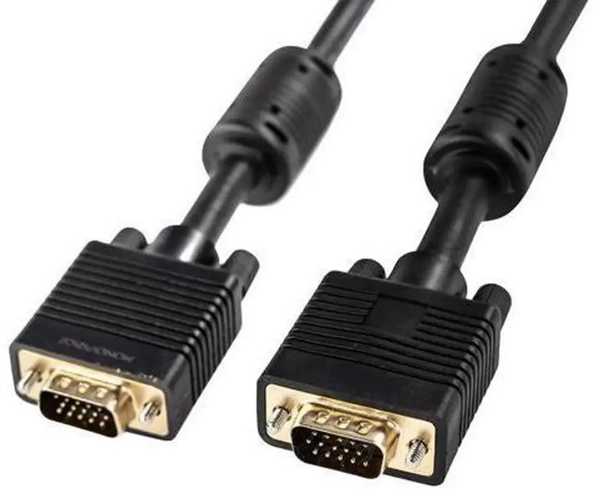 SMUGDESK SMUGDESK 10ft VGA cable male to male ferrite cores gold-plated connectors black — product photo