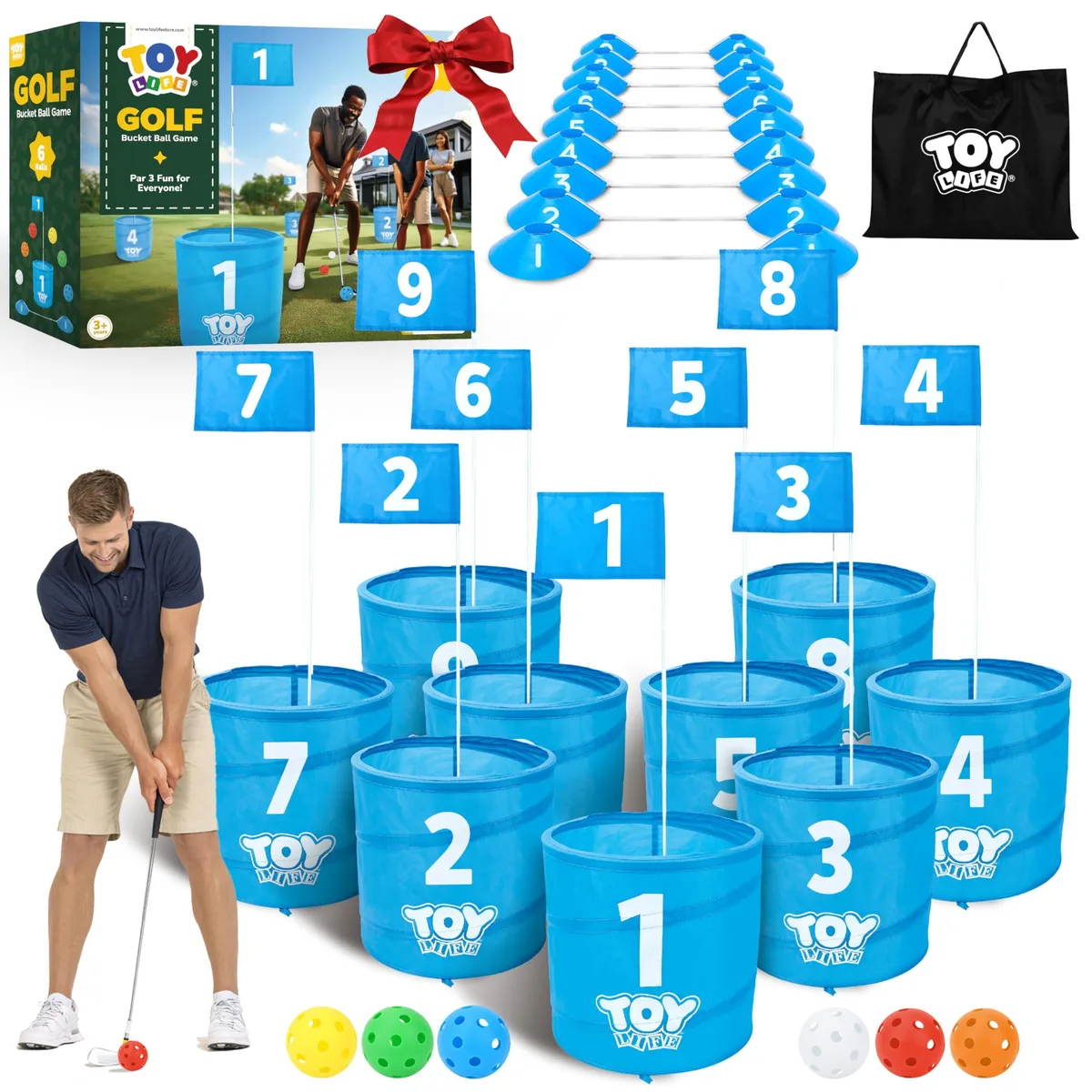 TOY Life Golf Game Set 9 Holes Backyard Bucket Game — product photo