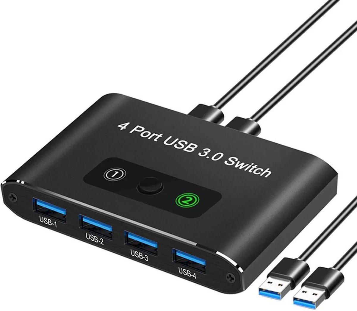 Vszerda Vszerda 2-in-4-out USB 3.0 KM Switch with 5V USB-C Power — product photo
