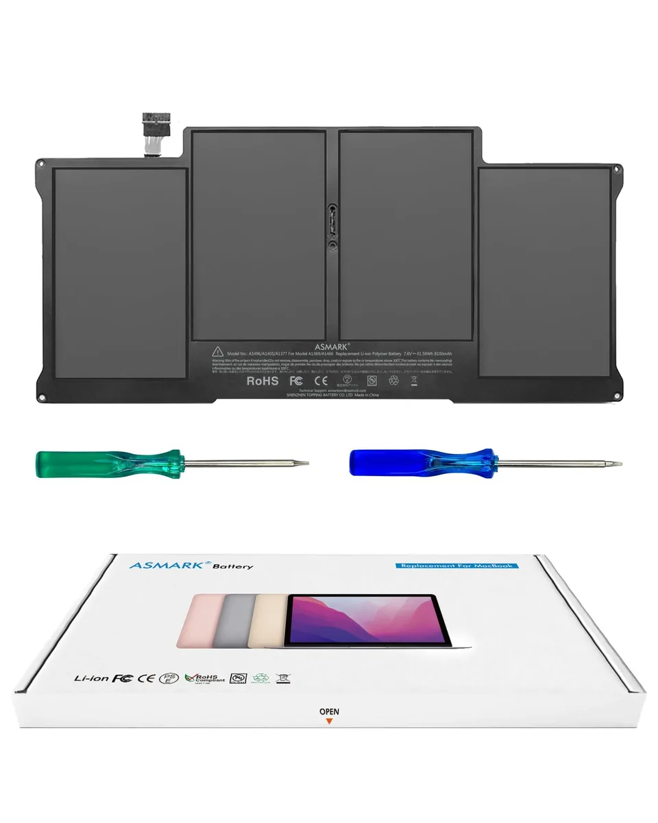  ASMARK A1496/A1405/A1377 8100mAh 7.6V laptop battery — product photo