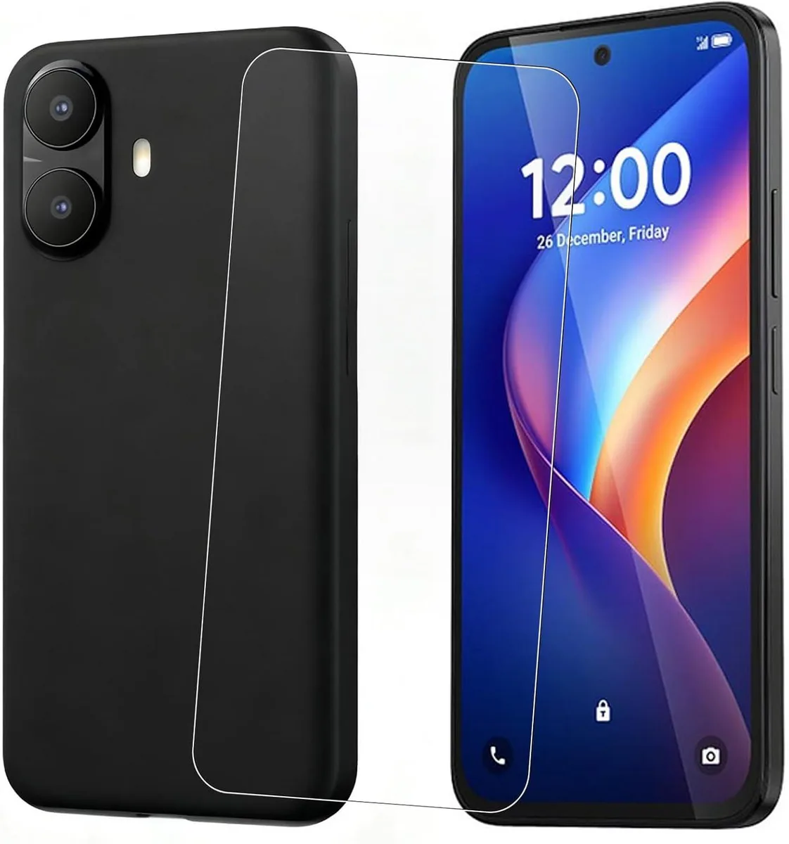 Transcend Transcend Case for TCL K70 5G 6.80 Screen Protector 1 Pack Shockproof Bumper Shell Black — product photo