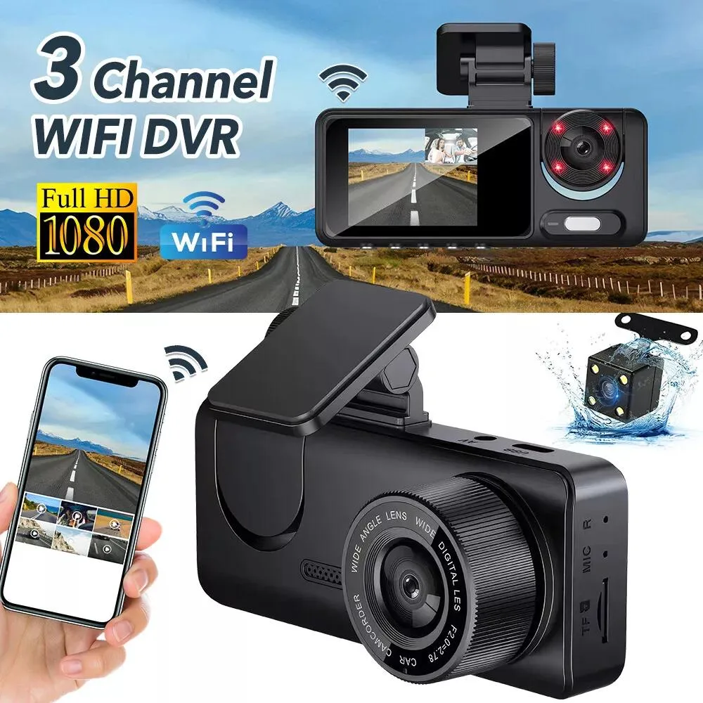 NShi NShi 3-Channel 1080P Dash Cam Front Inside Rear WiFi G-Sensor car electronics accessory — product photo