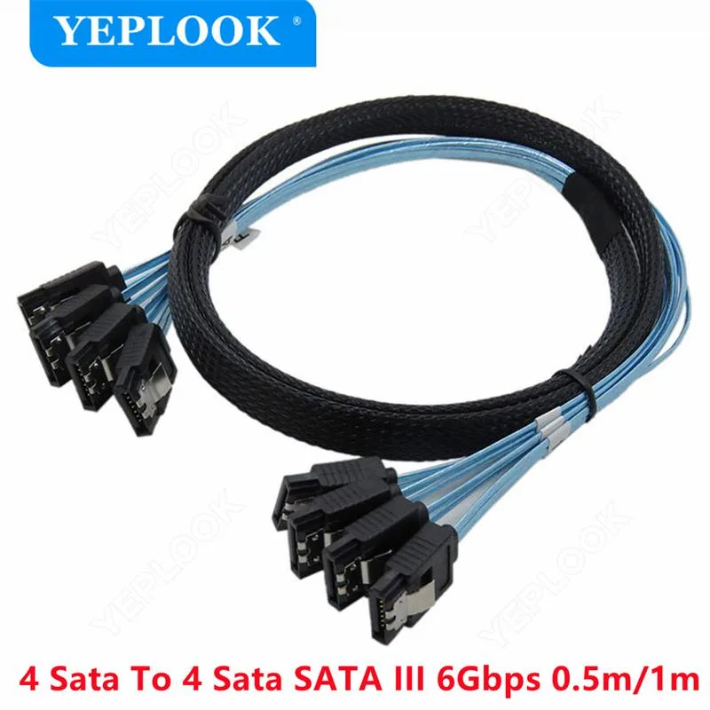 YEPLOOK YEPLOOK 4 SATA To 4 SATA Cable 0.5m Blue — product photo