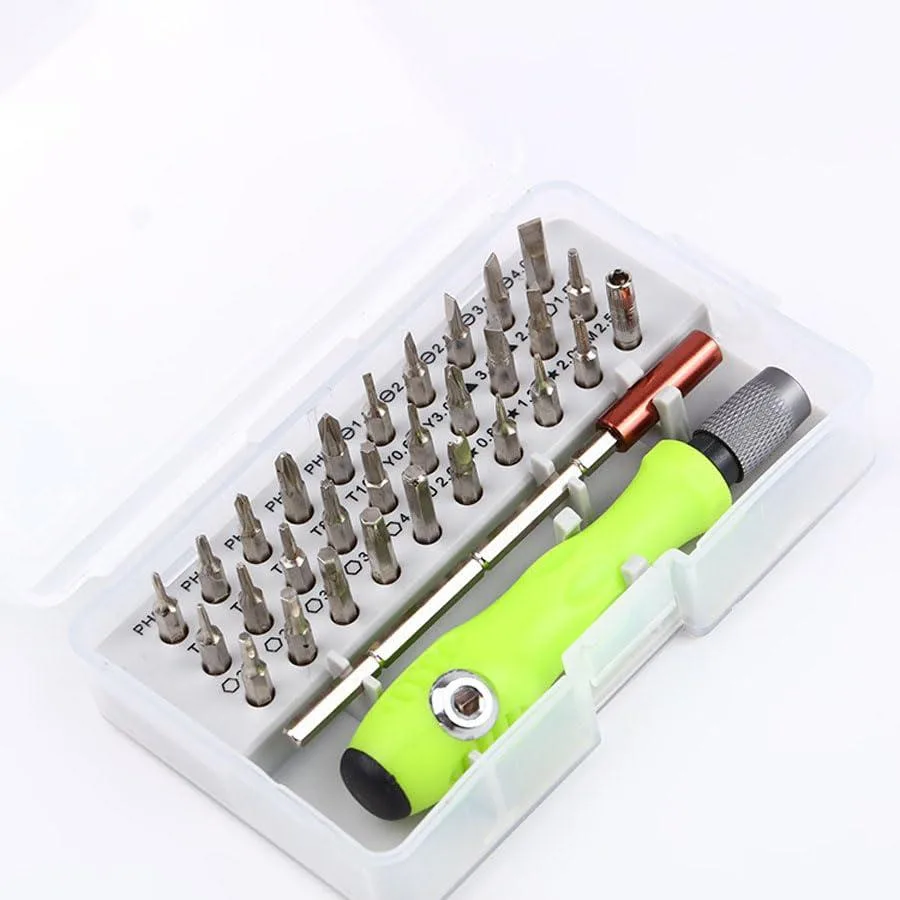 Supersuperuncle Supersuperuncle 32-in-1 Precision Screwdriver Set Green Handle 178mm Extension Rod — product photo