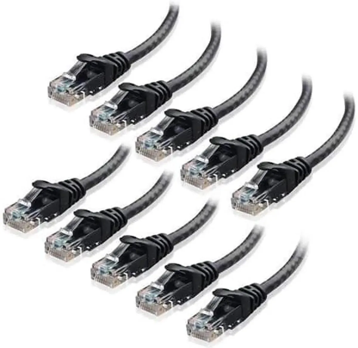 Vszerda Vszerda Cat6 network ethernet cable 10 pack black 30 ft 24 AWG 550 MHz — product photo