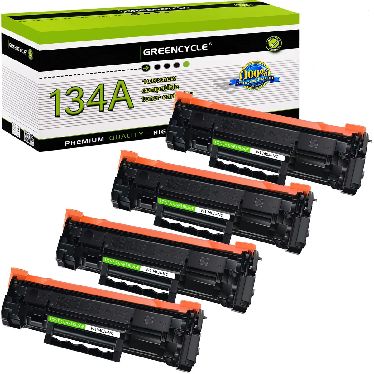 GREENCYCLE GREENCYCLE 4PK 134A W1340A Black Toner Cartridge (No Chip) — product photo