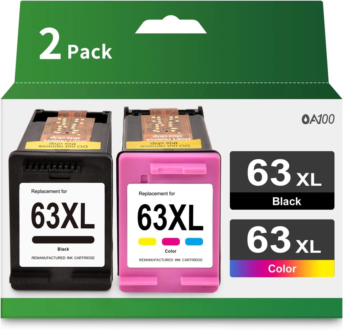 NuoTo NuoTo 63XL Ink Cartridge 2 Pack Black Tri-Colour — product photo
