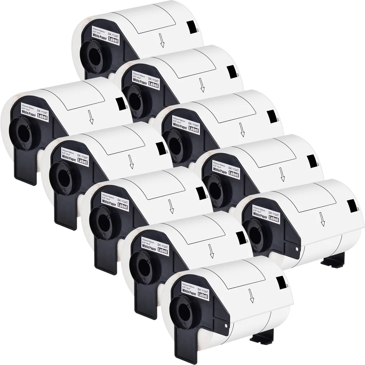 GREENCYCLE GREENCYCLE DK-1247 White Shipping Labels 4.07x6.4" 10 Rolls 180/Roll — product photo