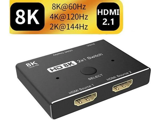 LORDWORLD LORDWORLD HDMI 2.1 2-in-1-out Switch 48Gbps 8K@60Hz 4K@120Hz Data Converter — product photo