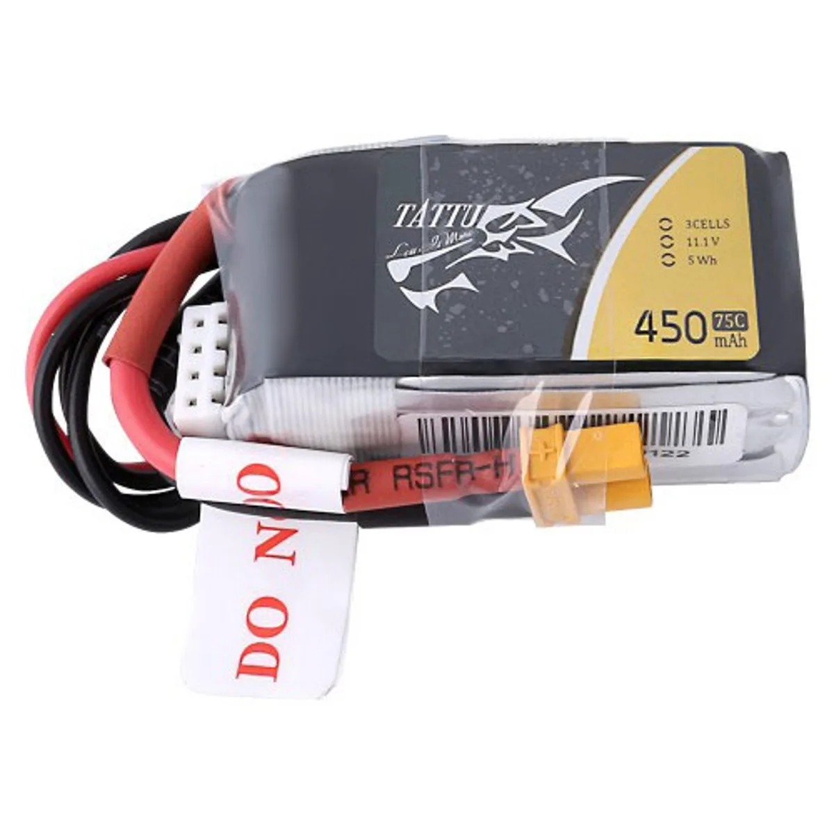 Tattu Tattu 11.1V 450mAh 75C 3S1P Li-Po Battery XT30 90-150 FPV drone accessory — product photo