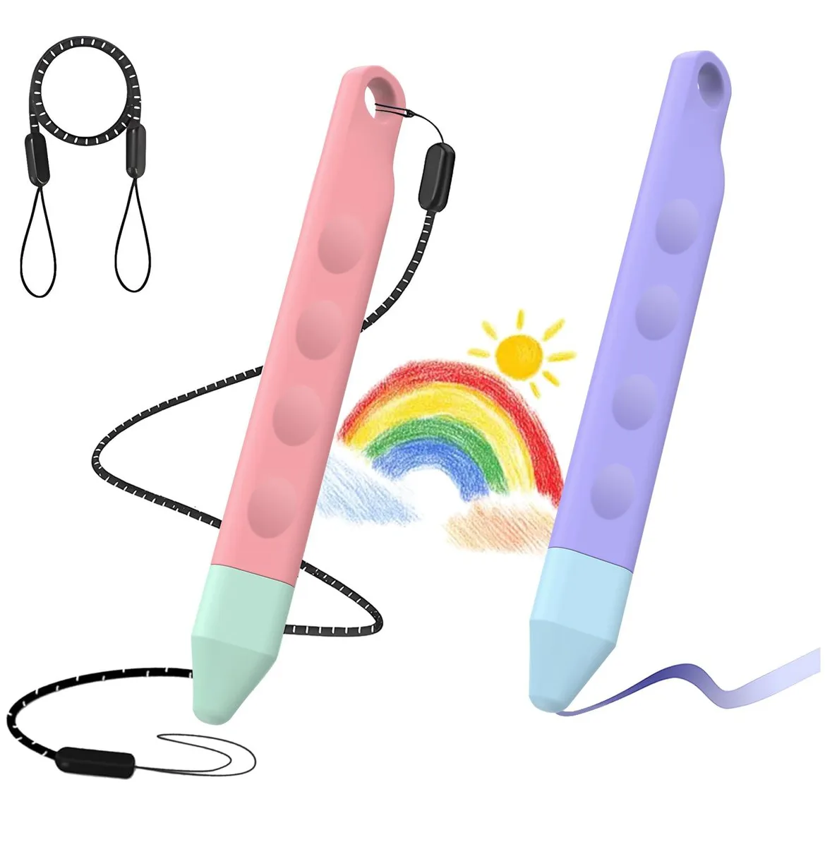 T Tersely 2 Pack Kids Stylus Pens Pink Purple 1.3cm grip — product photo