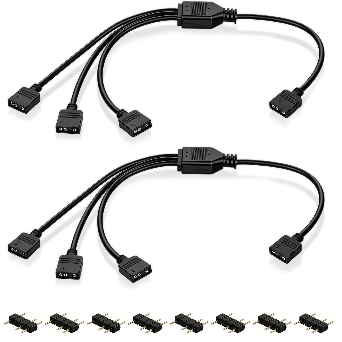  Cable Matters 5475FTXR8961 2-pack 5V 3-pin ARGB 1-to-3 splitter cords 30cm — product photo