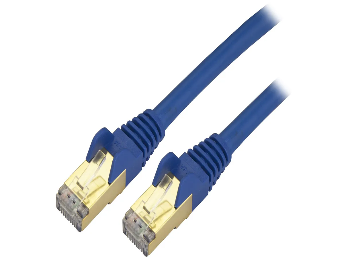 STARTECH STARTECH C6ASPAT6INBL Cat6a shielded network ethernet cable 6 in blue — product photo