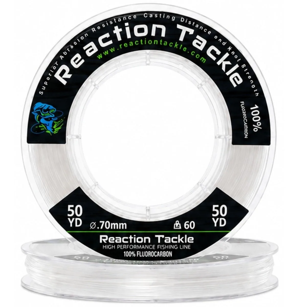  Reaction Tackle 100 Fluorocarbon Fishing Terminal 10lb 50yd 0.18mm — product photo