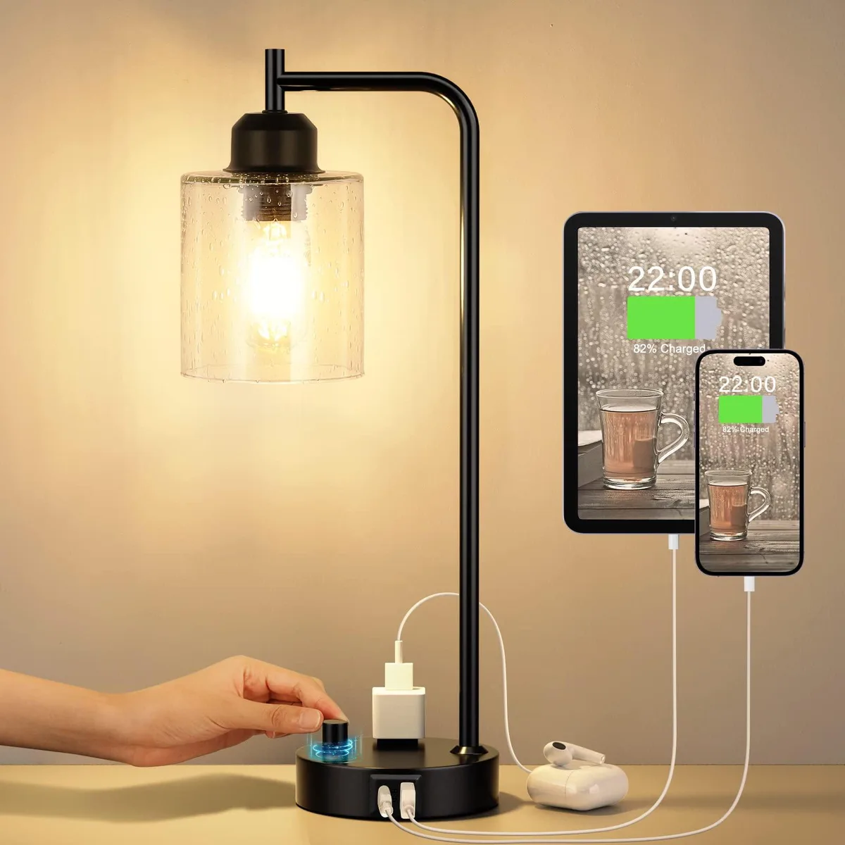  Innqoo Industrial Desk Lamp Black USB-C 6W 120V — product photo