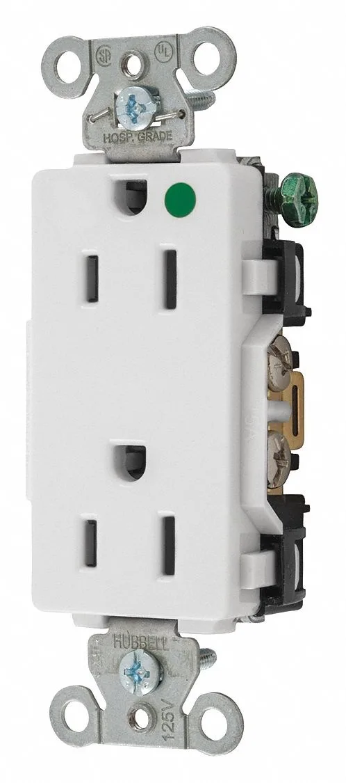 Hubbell Incorporated Hubbell Incorporated 2172W Straight Blade Receptacle 5-15R 15 A electrical box — product photo