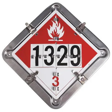 Square aluminum DOT placard, 13 5/8 inches, model 63214