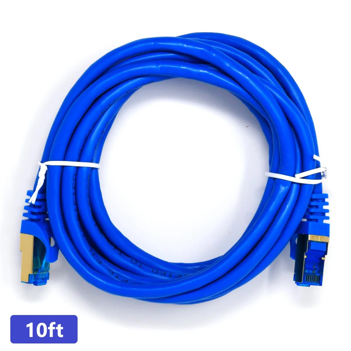 QualGear QualGear Cat 7 RJ45 Ethernet Patch Cable 10 ft Blue Round — product photo