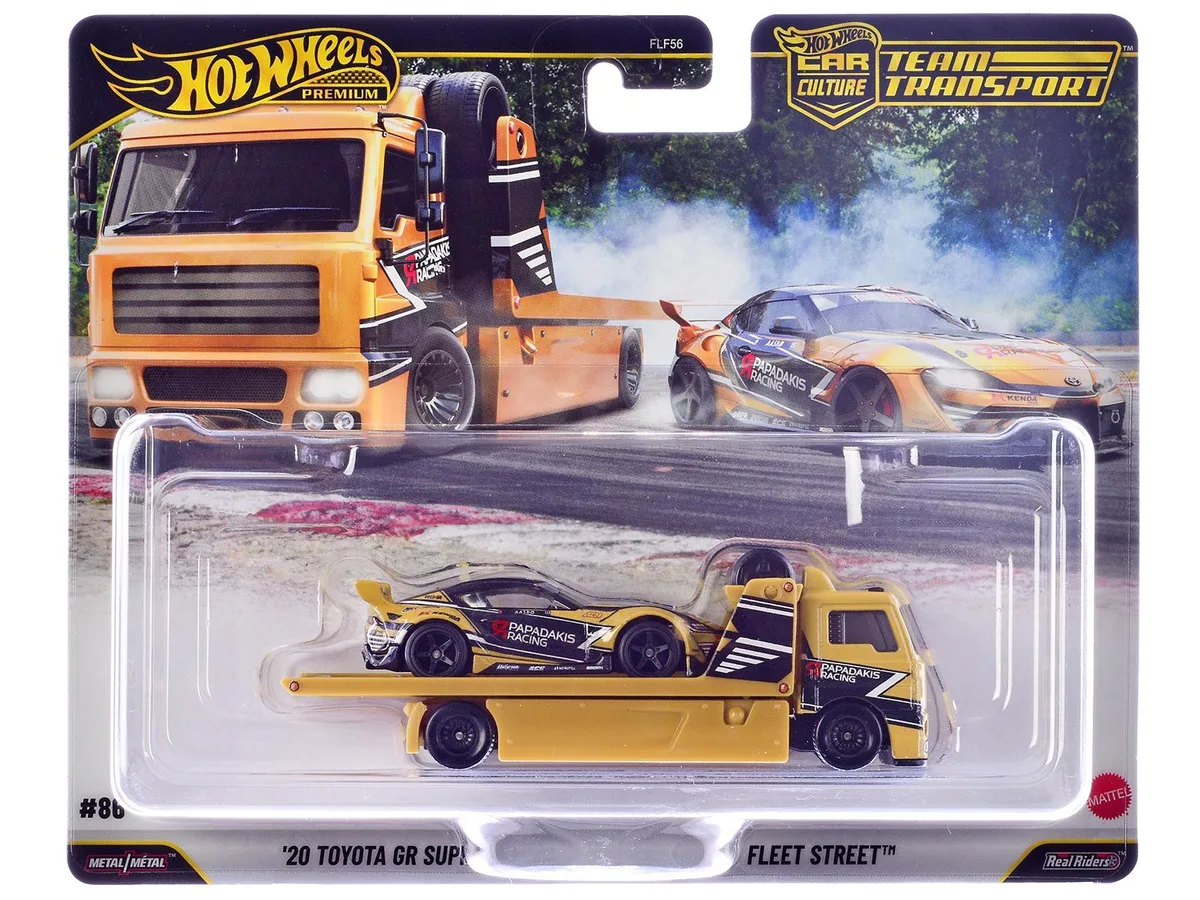 Hot Wheels Hot Wheels Fleet Street Flatbed &amp; 2020 Toyota GR Supra #15 Car Culture Set — product photo
