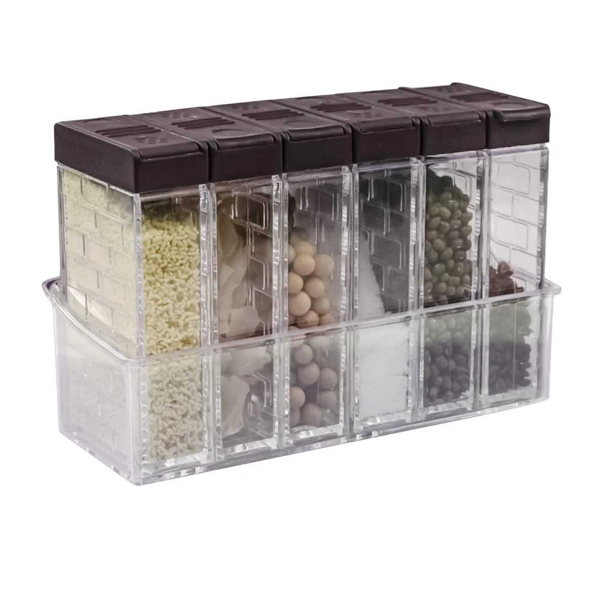 6Pcs Spice Shaker Jars Brown Kitchen Accessories — product photo