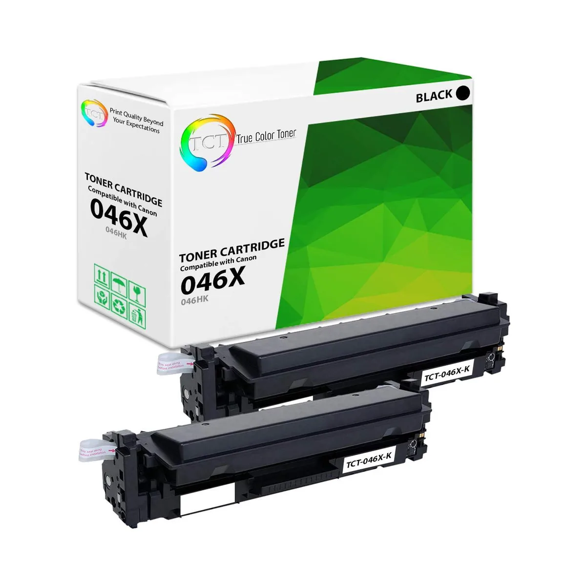 True Color Toner True Color Toner 046HK Black High Yield Toner Cartridge 2 Pack 6300 Pages — product photo