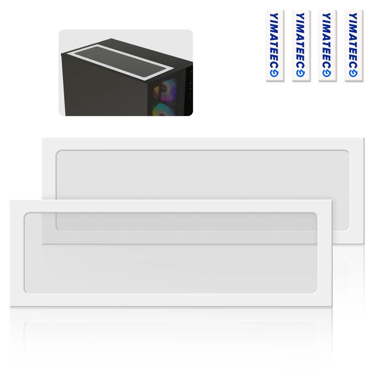 YIMATEECO YIMATEECO-PC2WH003 Magnetic Dust Filter 120x360mm 80 Mesh White 2pcs — product photo