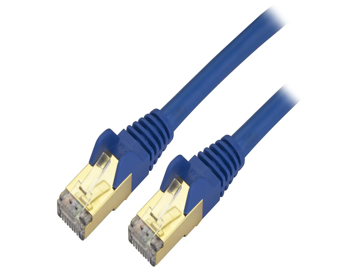 STARTECH STARTECH C6ASPAT12BL network ethernet cable 12 ft Cat6a shielded blue — product photo