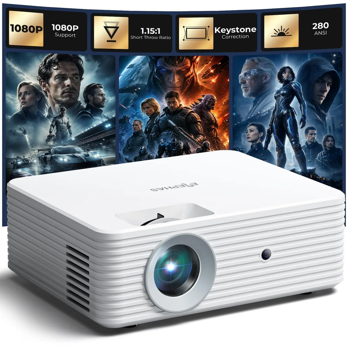  ELEPHAS H211E1 Business Projector 1280x720 3000-3500 Lumens 1.15:1 Throw — product photo