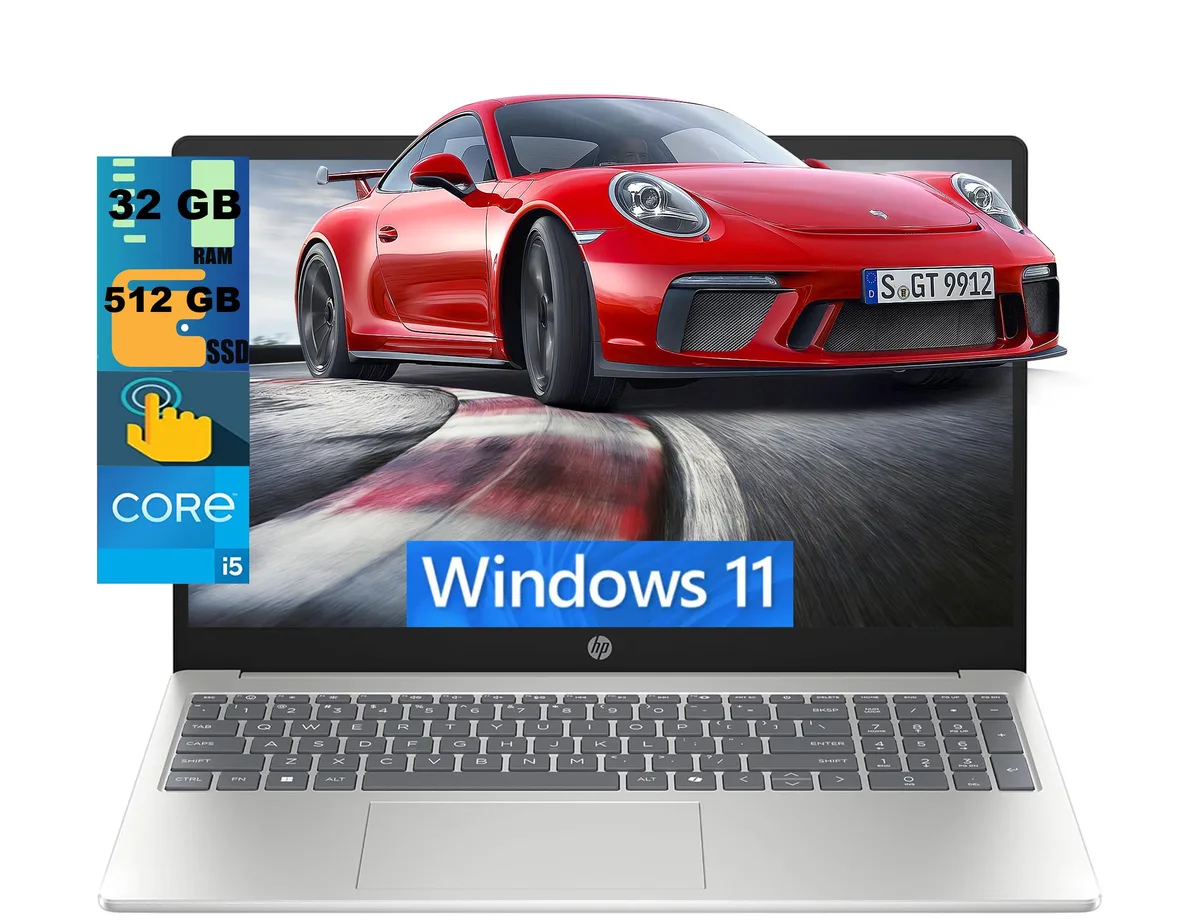 HP HP 15 Laptop 15.6" FHD Touchscreen i5-1334U 10-core 32GB DDR4 512GB SSD Windows 11 Home Silver — product photo