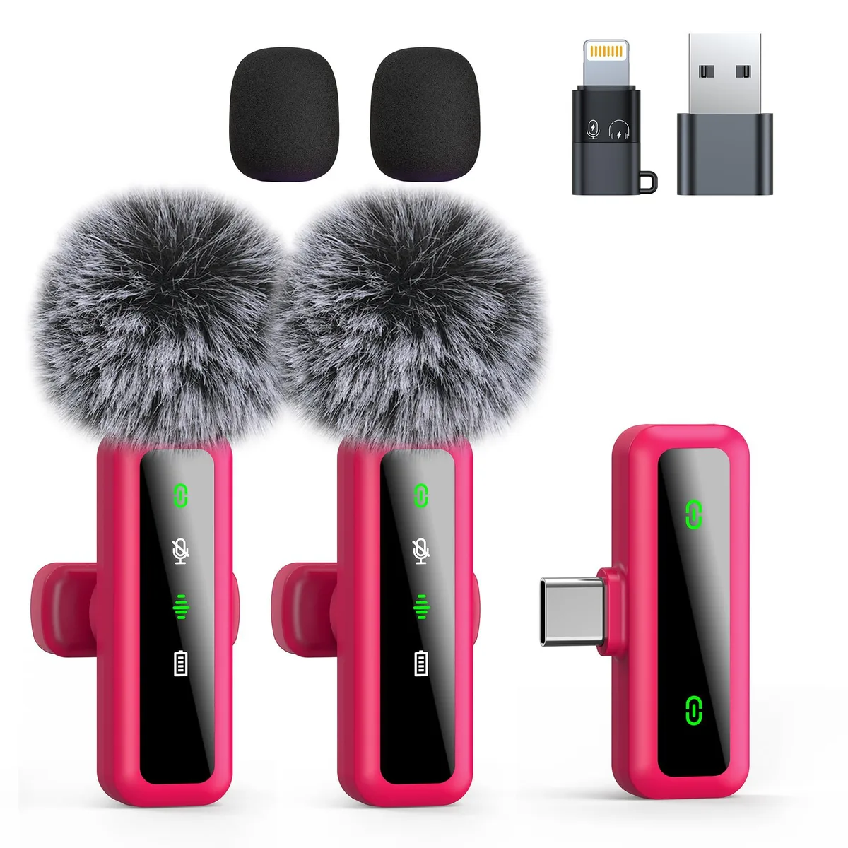  ordele H63 Wireless Lavalier Microphone Rose Red USB-C 2.4GHz — product photo