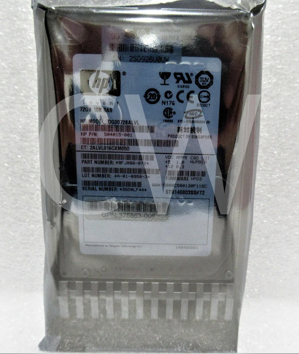 HP HP DG0072BALVL 72GB 10000RPM 2.5" SAS internal hard drive — product photo