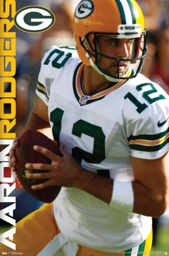 Poster print of Packers player number 12, 24 by 36 inches