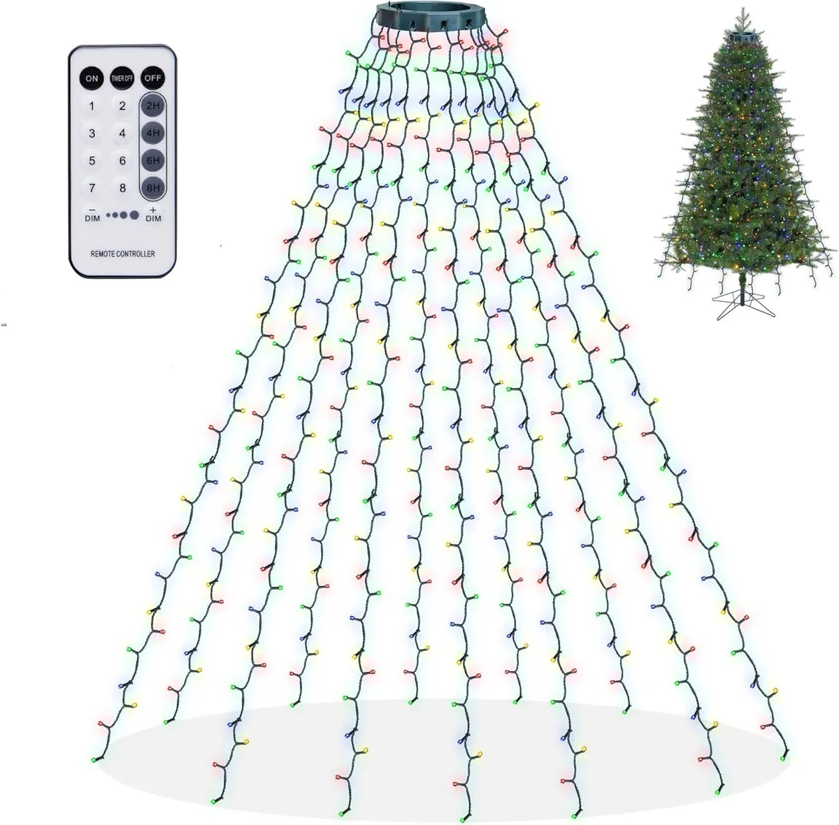 BFKK BFKK 448 LED Waterfall Tree Topper Lights Multi-Colored — product photo