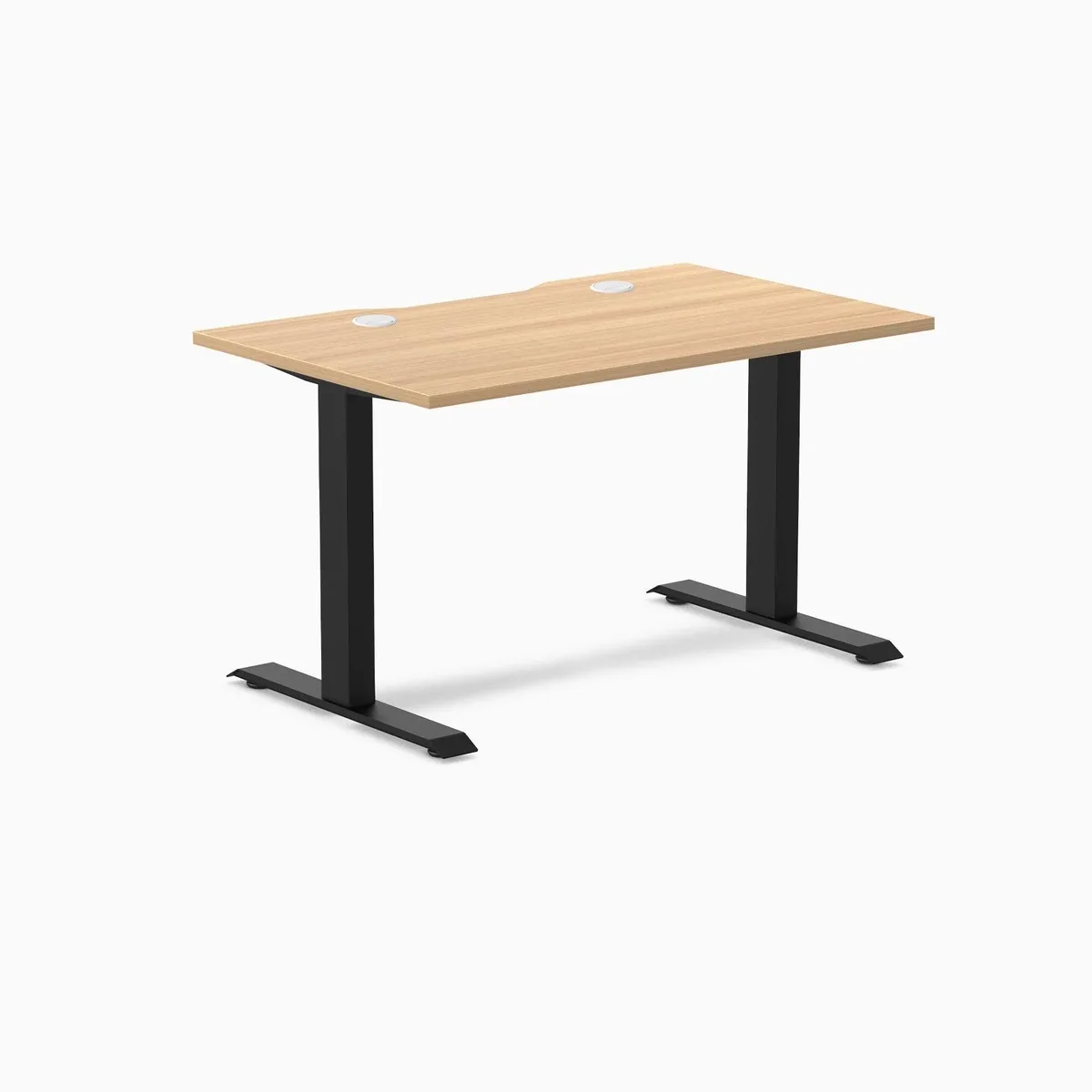 Desky Desky Zero Scalloped Laminate Office Desk Sublime Teak 47.2 x 29.5 in Matte Black — product photo
