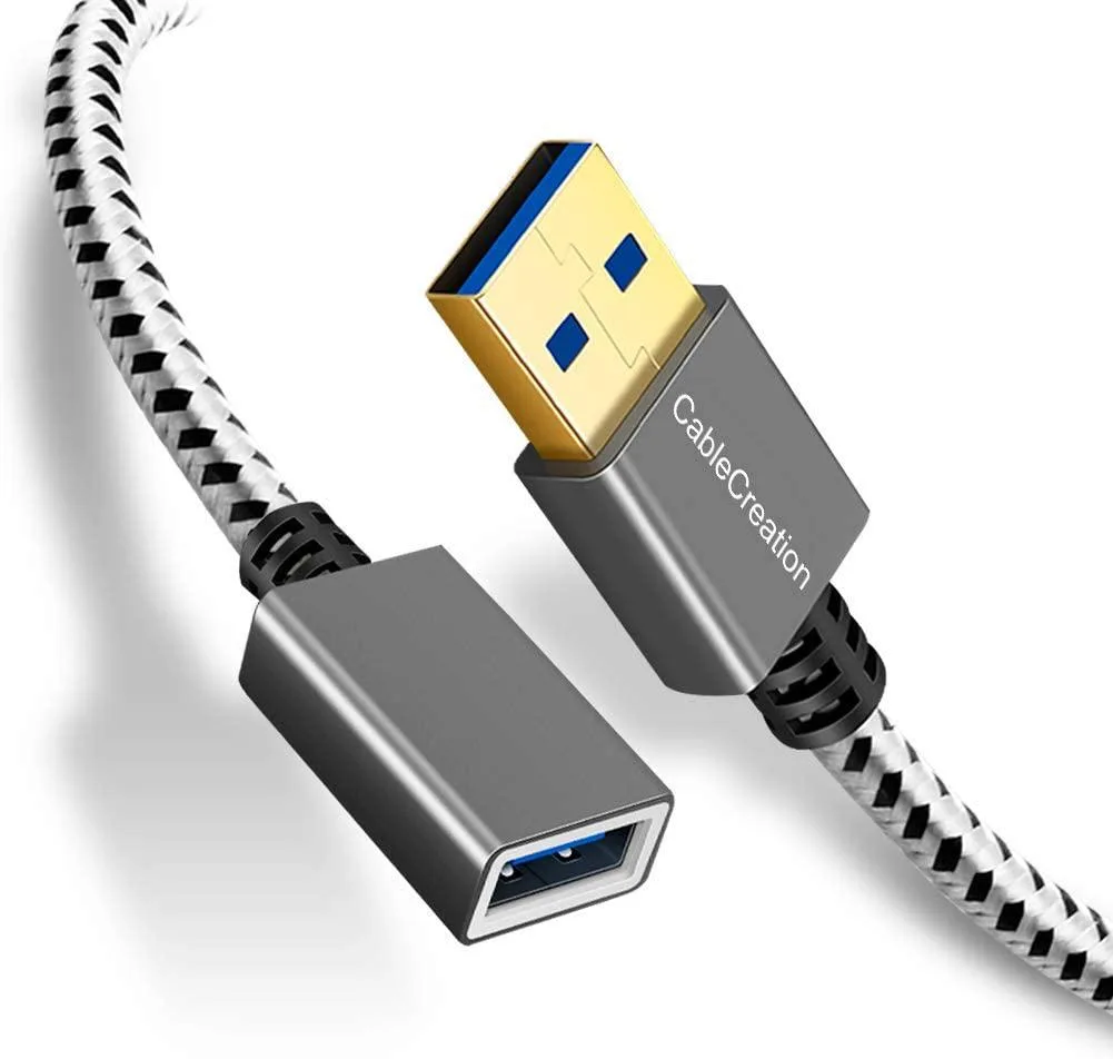 CableCreation CableCreation USB 3.0 Extension Cable 1ft A Male to Female Space Gray Aluminum — product photo