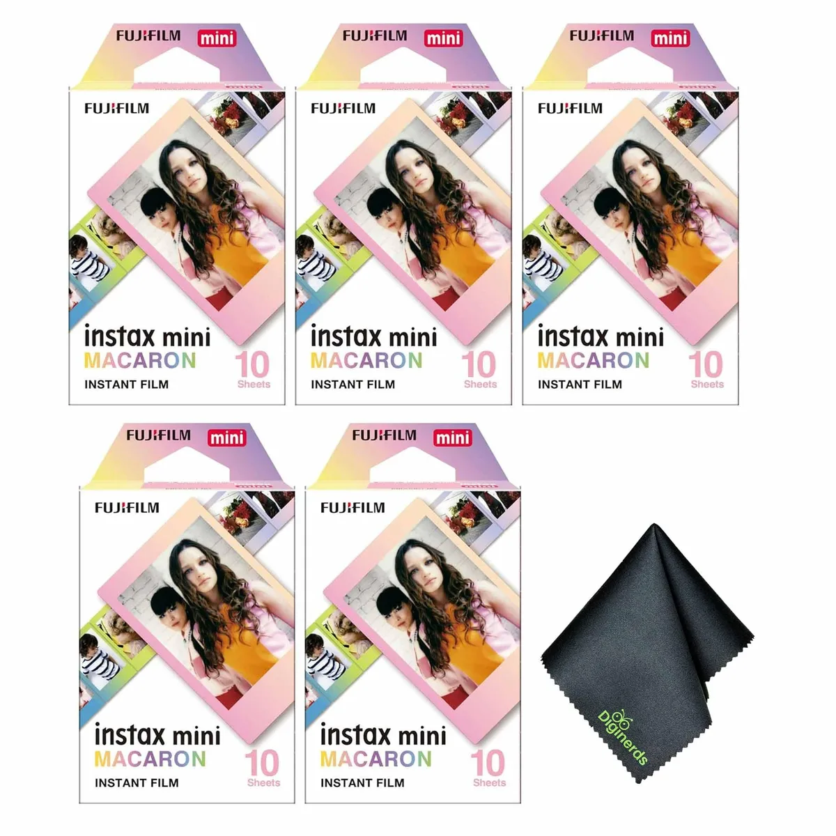 FUJIFILM FUJIFILM INSTAX MINI Macaron Instant Film (10 Exposures) with Microfiber Cleaning Cloth — product photo