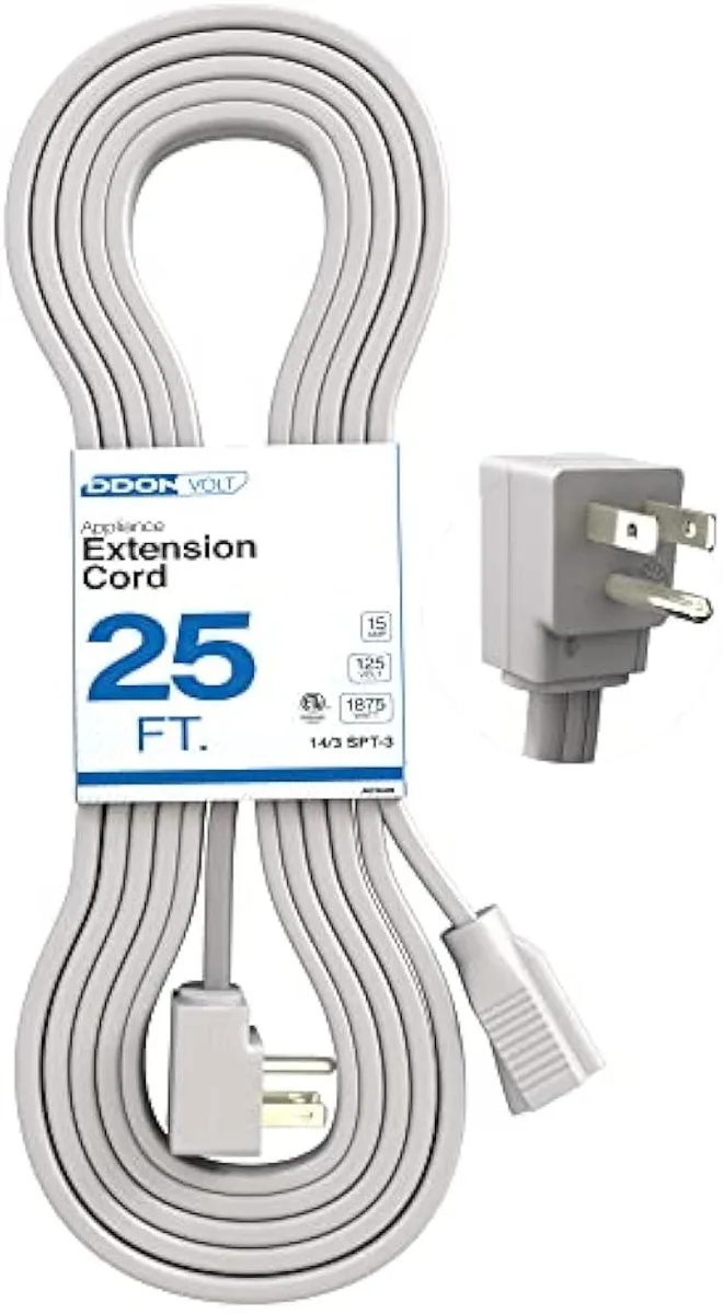 TAURKENAM TAURKENAM 25ft 14 AWG 1875W 90° Flat Appliance Power Adapter — product photo