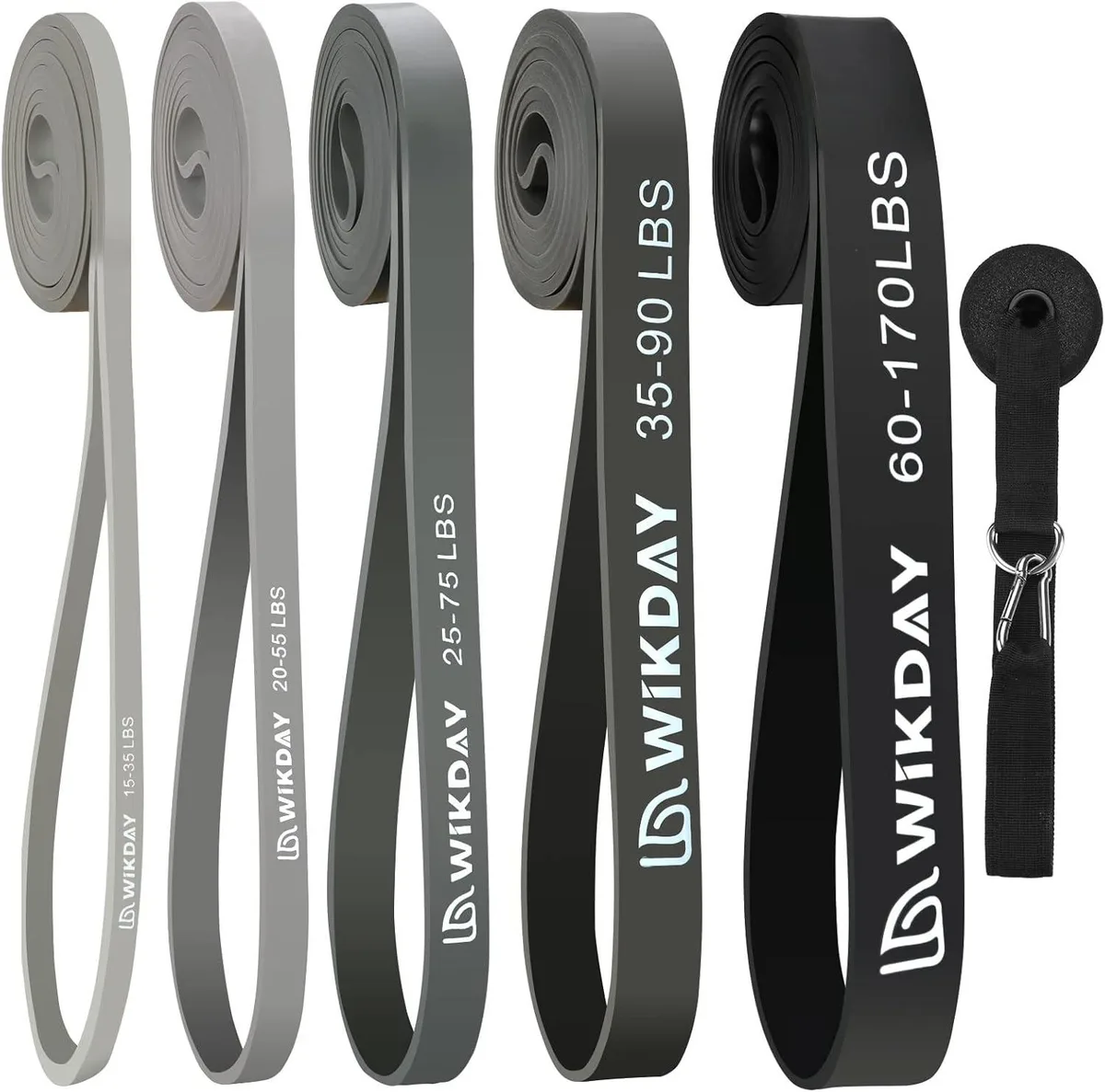 TAURKENAM TAURKENAM Resistance Band Set 5 Levels 15-170 lbs Door Anchor weight training — product photo