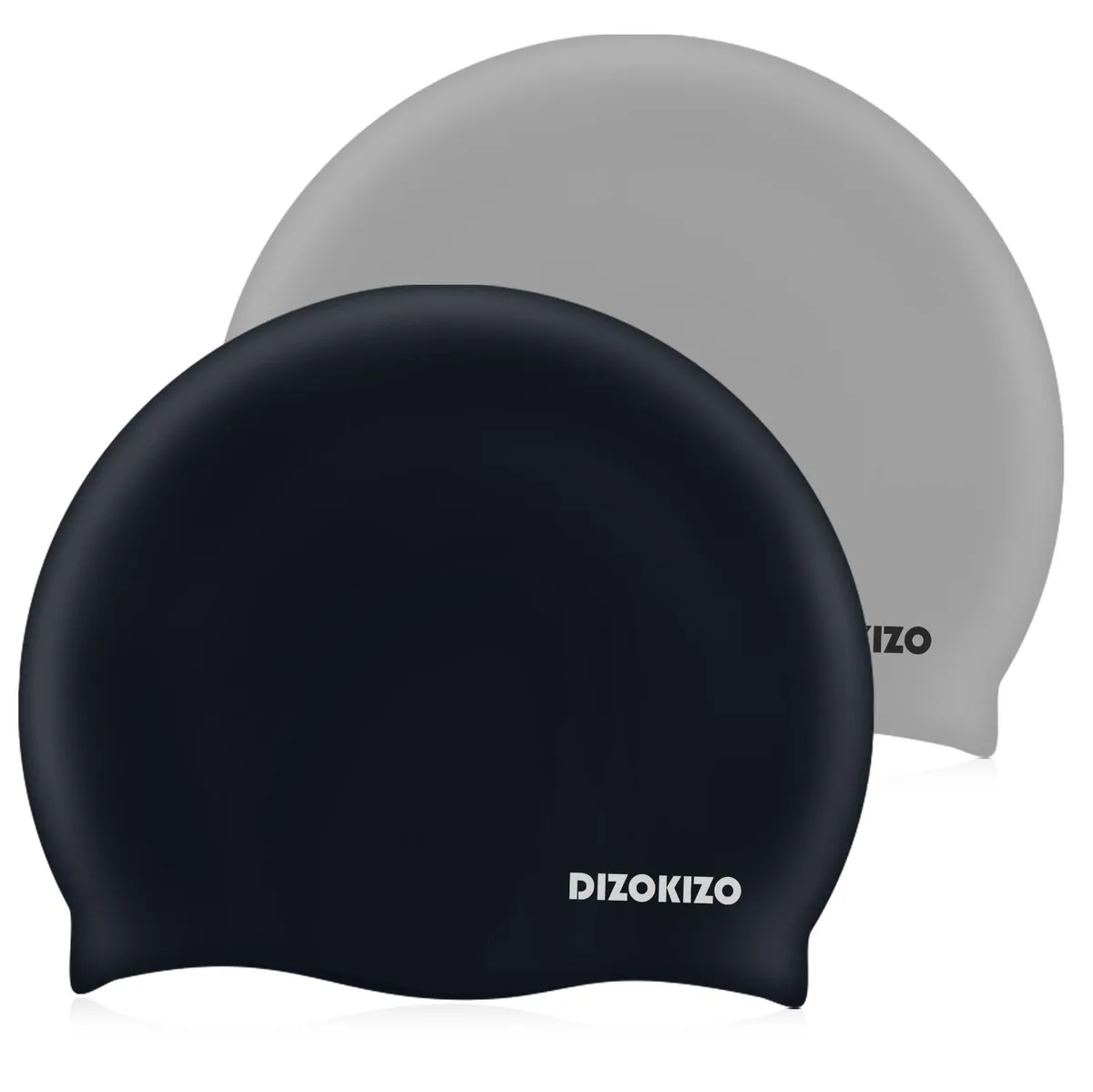 Dizokizo NP-1914 Silicone Swim Cap Black/Grey — product photo