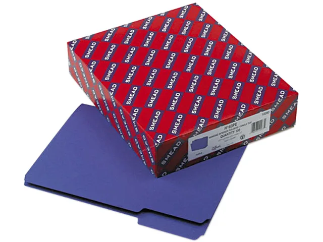 Smead Smead 10283 File Folder 1/3 Cut Top Tab Letter Purple 100/Box — product photo