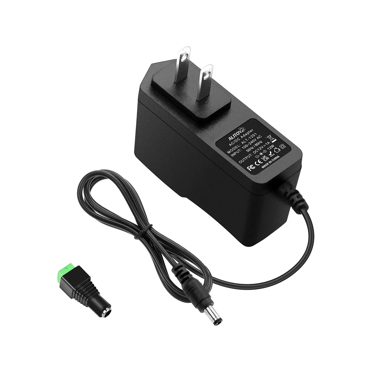 Dell AL12V1A 12V 1A 12W power adapter 5.5 x 2.5mm 2.1mm barrel plug — product photo