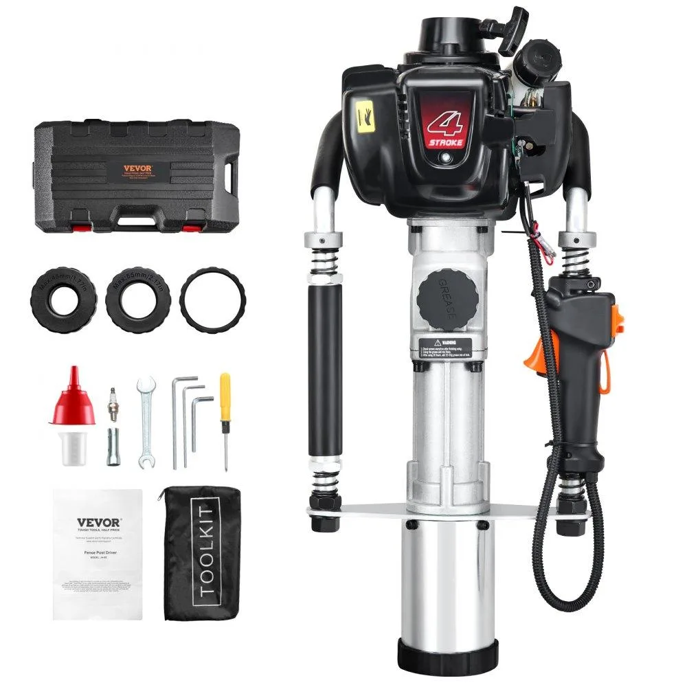VEVOR VEVOR JH-65 37.7cc 4-Stroke Post Driver with 45/55/88mm Sleeves — product photo