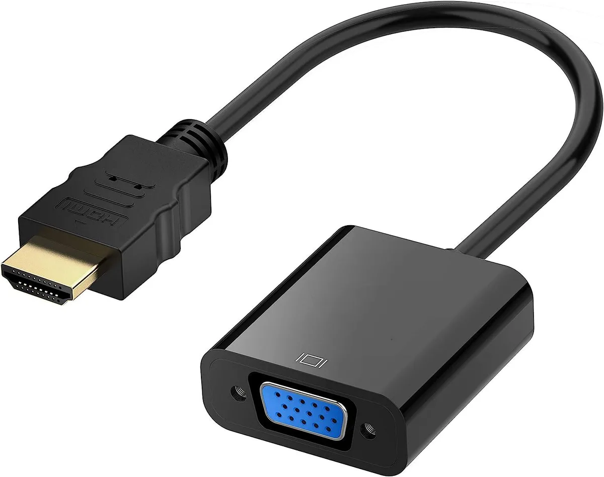 aibileec aibileec HDMI to VGA Adapter Male to Female Black 1080p 60Hz — product photo