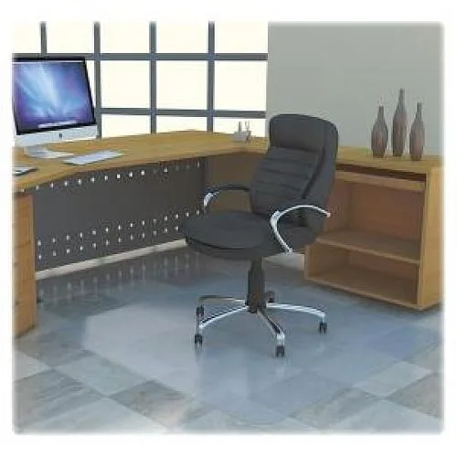 Clear rectangular polycarbonate chairmat, 36 by 48 inches, smooth nonstudded surface