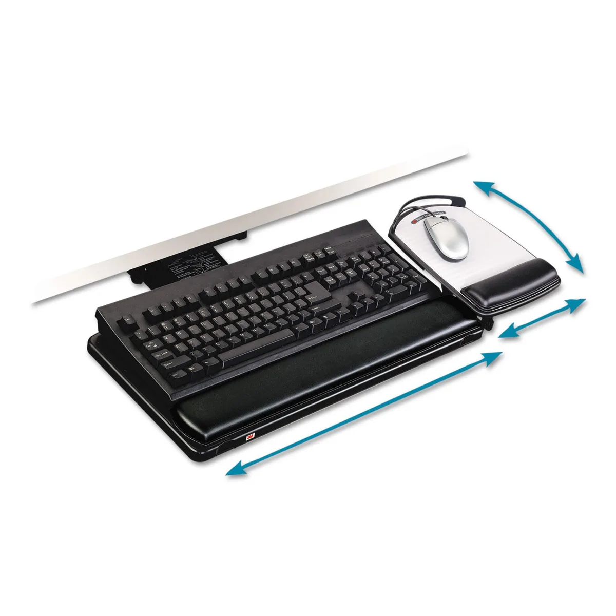 3M 3M AKT80LE Knob Adjust Keyboard Tray Black — product photo